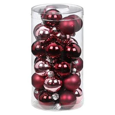 Abbildung von Magic Weihnachtskugeln Glas 4cm, 30 Stück Christbaumkugeln Deko Weihnachten Farbe: Berry Kiss (Beere)