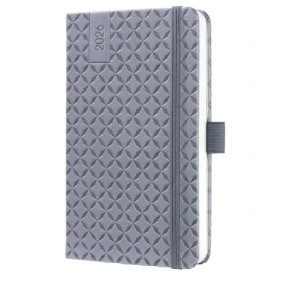 Abbildung von SIGEL J6120 Wochenkalender 2026 A6 hellgrau, Hardcover, Gummiband, Stiftschlaufe, Einstecktasche, 174 Seiten, vegan, Buchkalender, Terminplaner Kalenderbuch Jolie