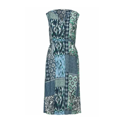 Abbildung von Cecil Patchwork Print Freizeitkleid, Damen, Größe: XL, Blau