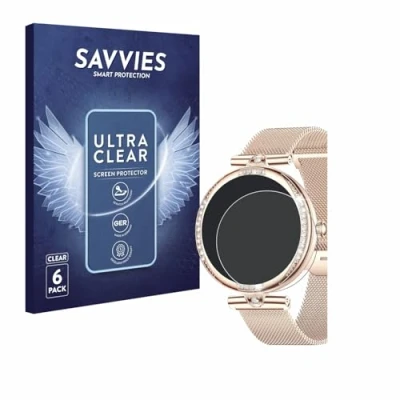 Abbildung von Savvies 6 Stück Schutzfolie für Shepatio Smartwatch 1.19&quot; Displayschutz Folie Ultra Transparent