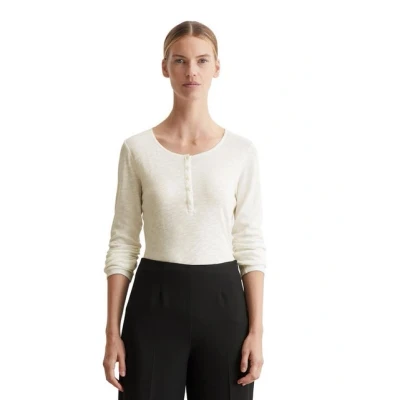 Abbildung von Marc O&#039;Polo HENLEY, LONG Sleeve Langarmshirt, Damen, Größe: Medium, Salty white