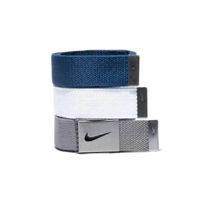 Abbildung von Nike Herren 3er Pack Golf Web Gürtel, Weiß/Grau/Marineblau, Einheitsgröße