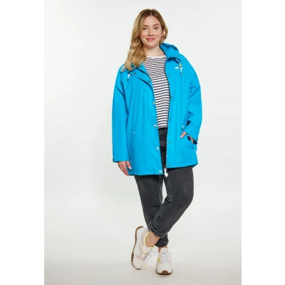 Abbildung von SCHMUDDELWEDDA Damen Curvy Regenmantel 50/52 / Zyanblau 100% Polyester