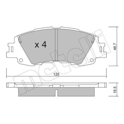 Abbildung von METELLI 22 1410 0 Bremsbelagsatz exkl. Verschleißwarnkontakt TOYOTA: Yaris IV