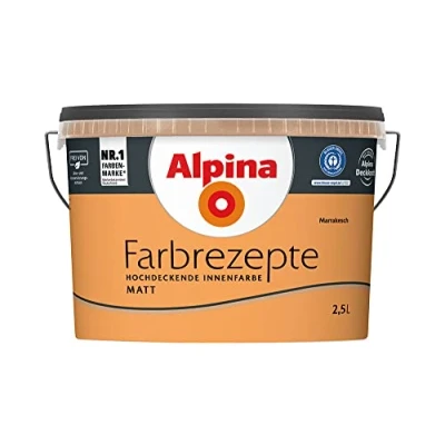 Abbildung von Alpina Wand und Deckenfarbe Farbrezepte 2,5 Liter Marrakesch Matt