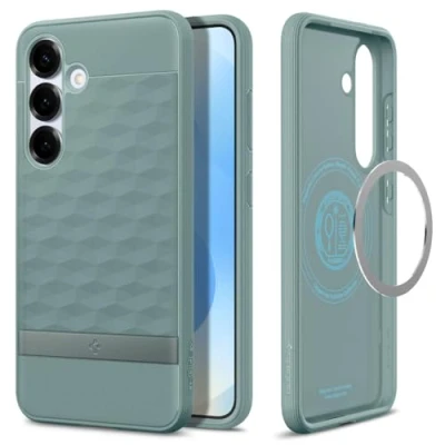 Abbildung von Spigen Parallax MagFit Hülle für Samsung Galaxy S25, Kompatibel mit MagSafe Sage Green