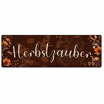 Abbildung von Interluxe Schild Metallschild Herbstzauber Türschild Flur Eingangsbereich Herbstdeko Dekoschild Blechschild