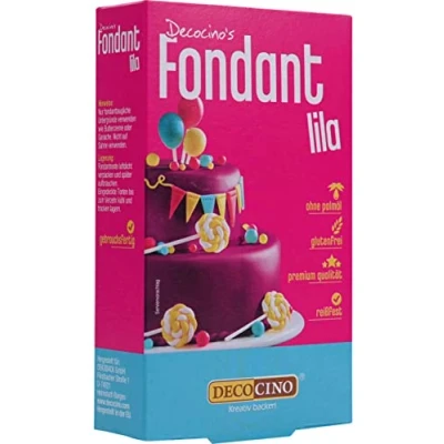 Abbildung von Decocino Fondant Lila 250 g ideal zum Verzieren von Kuchen, Torten, Cupcakes Palmölfrei &amp; Laktosefrei