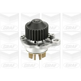 Abbildung von GRAF PA653 Wasserpumpe 28 mit Dichtring mechanisch Messing 69,8 für Zahnriementrieb RENAULT: ESPACE 3, LAGUNA 1 Grandtour,