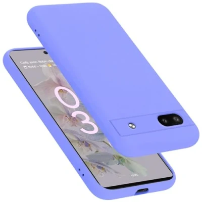 Abbildung von Cadorabo Hülle kompatibel mit Google Pixel 6A Silikon Handyhülle für Case aus flüssigem Kratzfeste und stoßfeste dünne TPU Schutzhülle Liquid HELL LILA