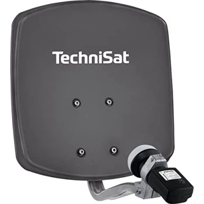 Abbildung von TechniSat DIGIDISH 33 Satelliten Schüssel für 1 Teilnehmer (33 cm kleine Sat Anlage Komplettset mit Wandhalterung und Satfinder V/H LNB) grau