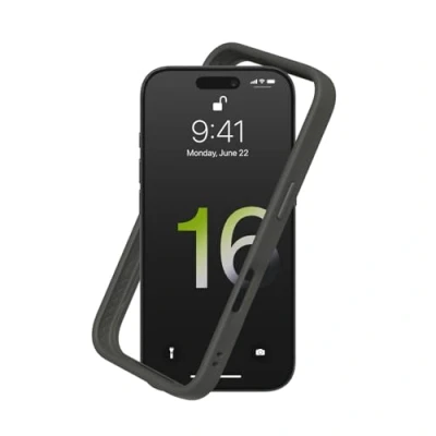 Abbildung von RhinoShield Bumper Case kompatibel mit [iPhone 16 Pro] CrashGuard Stoßdämpfende Schutzhülle im schlanken Design 3.5 Meter Fallschutz Graphite