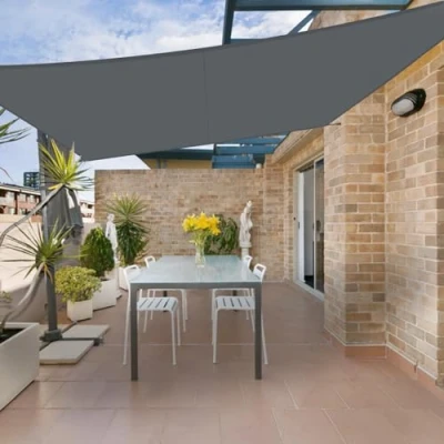 Abbildung von HENG FENG Sonnensegel Rechteckig 4x5m Wasserdicht PES Polyester Sonnenschutz Windschutz Wasserabweisend UV Schutz für Balkon Garten Terrasse Anthrazit