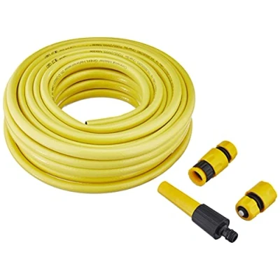 Abbildung von Meister Schlauch Kreuzgewebe, 12,7 mm (1/2 Zoll) 20 m Länge Inkl. Armaturen Zur Bewässerung kleiner Flächen Trittfest &amp; Abriebfest UV beständig / Gartenschlauch Wasserschlauch 9926280