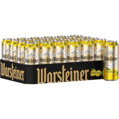 Abbildung von Warsteiner Radler Zitrone 24 x 0,5 L Einweg Dosenbier, natürliches Biermischgetränk