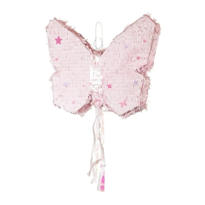 Abbildung von Piñata 58x48x10cm Schmetterling Party Dekoration zum Befüllen Partyspiele für Kindergeburtstag Mädchen Geburtstag Hochzeit Geburtstagsdeko Partydeko &amp; Partyzubehör Rosa