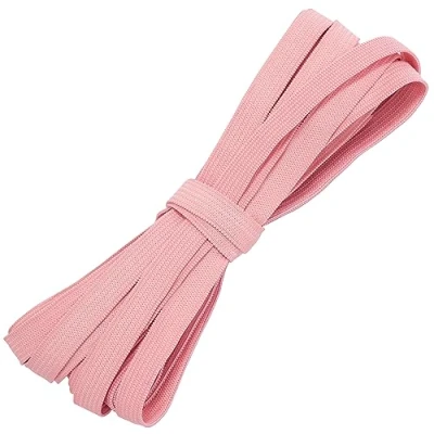 Abbildung von AERZETIX C67530 Flaches geflochtenes Gummiband 5 Meter Breite 10 mm Polyester + Latex Asche rosa Farbe