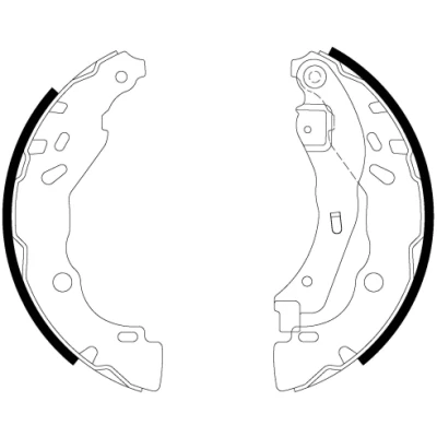 Abbildung von TEXTAR 91083200 Bremsbacken 203 39 mit Handbremshebel RENAULT: CLIO 2, 4 Schrägheck, IV Kombi, DACIA: SANDERO I, LOGAN MCV 2