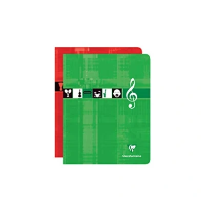 Abbildung von Clairefontaine 63797AMZC Set mit 2 Heften, 28 Blatt, ideal für Musikunterricht, 17 x 22cm, 90g, französische Lineatur, 1 Set, farbig sortiert