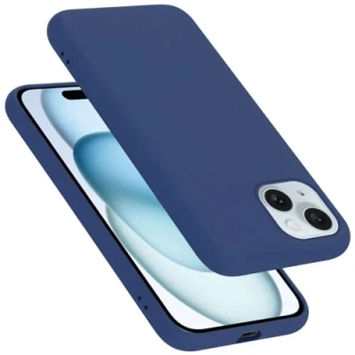 Abbildung von Cadorabo Hülle kompatibel mit Apple iPhone 15 Silikon Handyhülle für Case aus flüssigem Kratzfeste und stoßfeste dünne TPU Schutzhülle Liquid BLAU