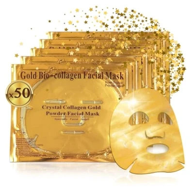 Abbildung von P Beauty Cosmetic Accessories Gesichtsmaske Gold Collagen Maske Anti Aging Feuchtigkeitsmaske, 50 tlg.