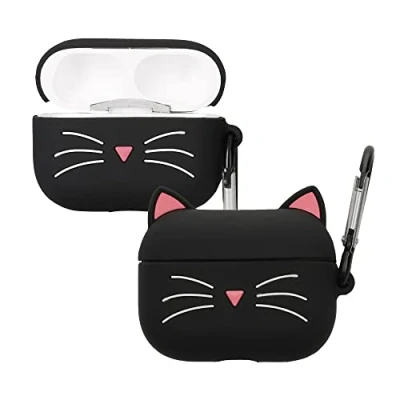 Abbildung von kwmobile Hülle kompatibel mit Apple Airpods Pro 2 Silikon Kopfhörer Schutzhülle Case Cover Schwarz Weiß