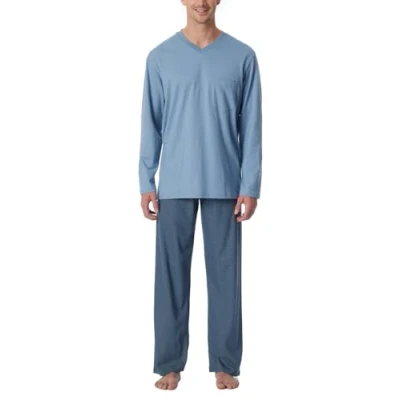 Abbildung von Schiesser Comfort Essentials Nachtwäsche Set, Herren, Größe: 48, Blaugrau