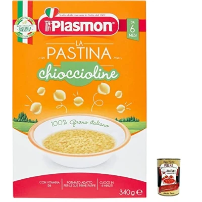 Abbildung von 3x Plasmon Chioccioline Pastina Infanzia Svezzamento Dai 6 Mesi 340 Grammi + Italian Gourmet polpa 400g