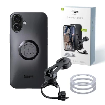 Abbildung von SP CONNECT Bike Bundle II SPC+ kompatibel mit iPhone 16 Plus Handyhalter für Fahrradlenker Mountainbike Rennrad Handy Halterung