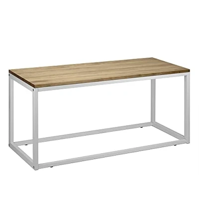 Abbildung von BOX FURNITURE iCub Beistelltisch, 70 x 45 40 cm, Weiß, aus massivem Kiefernholz, Vintage Finish, industrieller Stil