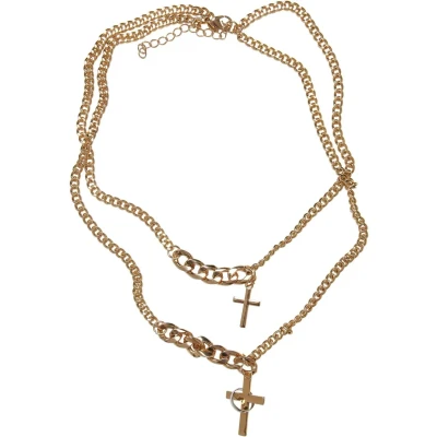 Abbildung von Urban Classics Cross Halskette goldcoloured, Größe: One Size, Gold coloured