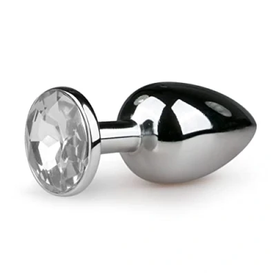 Abbildung von EasyToys Anal Collection Silber Analplug mit Kristal 7,2 cm Small Buttpluck aus Metall Mehrere Größen und Farben