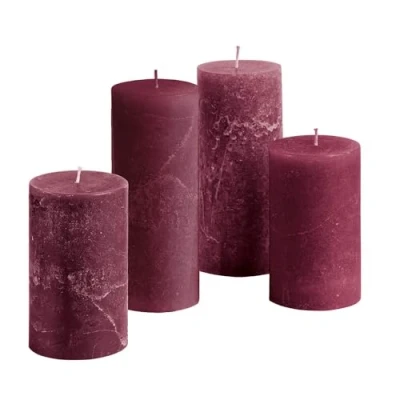 Abbildung von Mirabeau Stumpenkerze Kerze 4er Set Berekua bordeaux