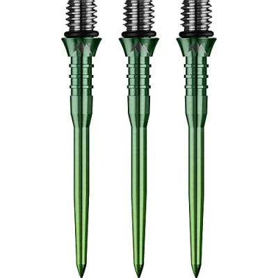 Abbildung von Mission Darts X2625 Titan Pro 34 mm gerillte Dartspitze, Umwandlungspunkt, Farbverlauf, Grün