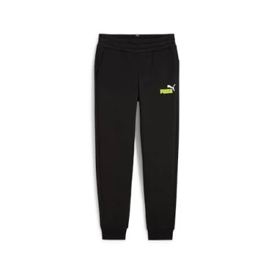 Abbildung von Puma LOGO Pants Unisex Jogginghose für Kinder, Größe: 116, Black/lime sheen