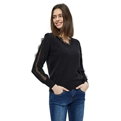 Abbildung von DESIRES Damen Kaiona Spitzenpullover Schwarz Xs