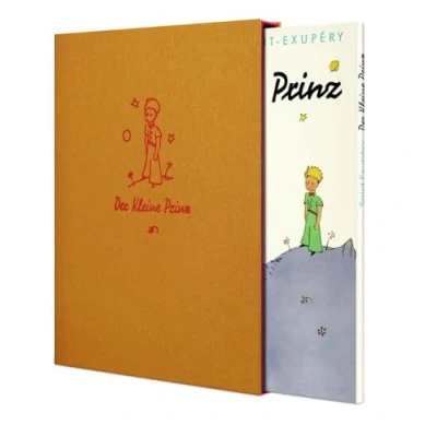 Abbildung von der kleine Prinz. Faksimile in Geschenkbox: Erstausgabe leinenbezogener Magnet Klappbox: Klappbox / vom Juni 1950