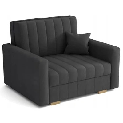 Abbildung von MEBLE LUX Sessel mit Schlaffunktion und Bettkasten, Schlafsessel Bettfunktion 103 cm Breit, Klappbar Zanzibar, Bett, Klappsessel Grau