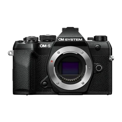 Abbildung von OM SYSTEM 5 Mark II Micro Four Thirds Systemkamera, 20 MP Live MOS Sensor, Achsen Bildstabilisierung, IP53 Wetterschutz, Handheld HighRes Shot 50 MP, Schwarz