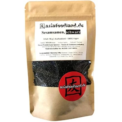 Abbildung von Asiafoodland Sesamsamen schwarz zum backen, dekorieren und abschmecken, 1er Pack (1 x 90g)