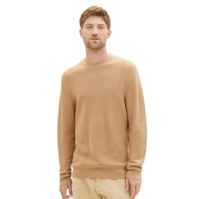 Abbildung von TOM Tailor Basic Strickpullover, Herren, Größe: XL, Beach sand melange