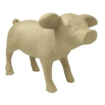 Abbildung von Decopatch Décopatch LA013C Ferkel aus Papmaché, Größe L, 41 x 27 28 cm, zu Personalisieren) 1 Stück natur