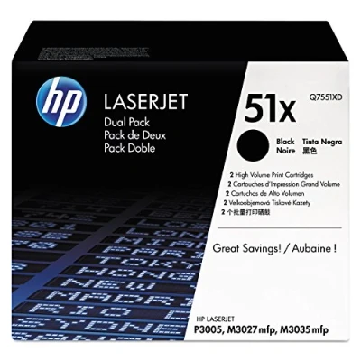 Abbildung von HP 51X (Q7551XD) Toner 2x Schwarz Multipack Hoher Kapazität