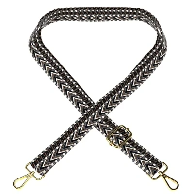 Abbildung von EAZY CASE Schulterriemen Ersatz Taschenriemen Boho Style Cross Bag Handytaschenband Smartphonekette Schultertasche Schwarz