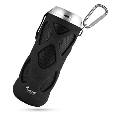 Abbildung von LEICKE Bluetooth Lautsprecher DJ Roxxx spritzwassergeschützter tragbarer Kabellose Musikbox fürs Fahrrad und Outdoor ​ Mit Wasserfest Stoßfest Mikrofon Portable 360 Stereo Audio