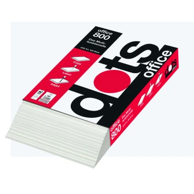 Abbildung von Drucker und Kopierpapier 500 Blatt dots office 800 A4 hochweiß 75g/qm