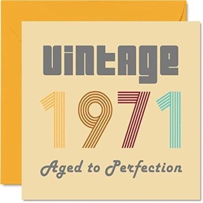 Abbildung von Geburtstagskarten zum 53. Geburtstag für Männer und Frauen Vintage 1971 Aged To Perfection 53 Lustig Sie Ihn 145 mm x Glückwunschkarten