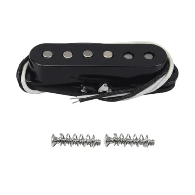 Abbildung von FLEOR Single Coil Tonabnehmer Alnik 5 ST Gitarren am Hals versetzt für SQ E Gitarre, schwarz