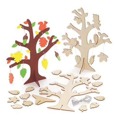 Abbildung von Baker Ross Herbstbaum Sets FE649, 2 Stück, für Basteln mit Holz, Dekorationen und Displays. Machen Sie Ihre eigenen Kinder, ideal Kunst Bastelprojekte Goldenen, Mittel