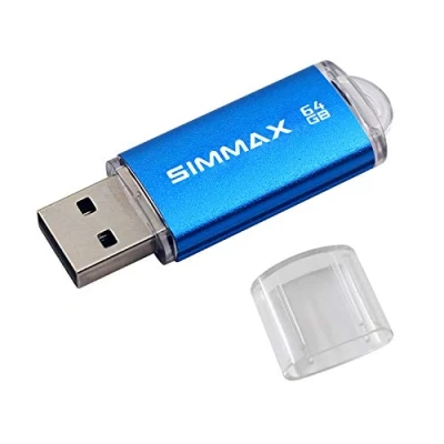 Abbildung von SIMMAX USB Sticks 64GB Flash Laufwerk High Speed 2.0 Speicherstick (64GB Blau)